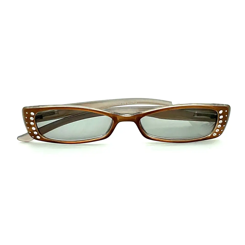 Rhinestone Full Magnification Reading Sunglasses with Case