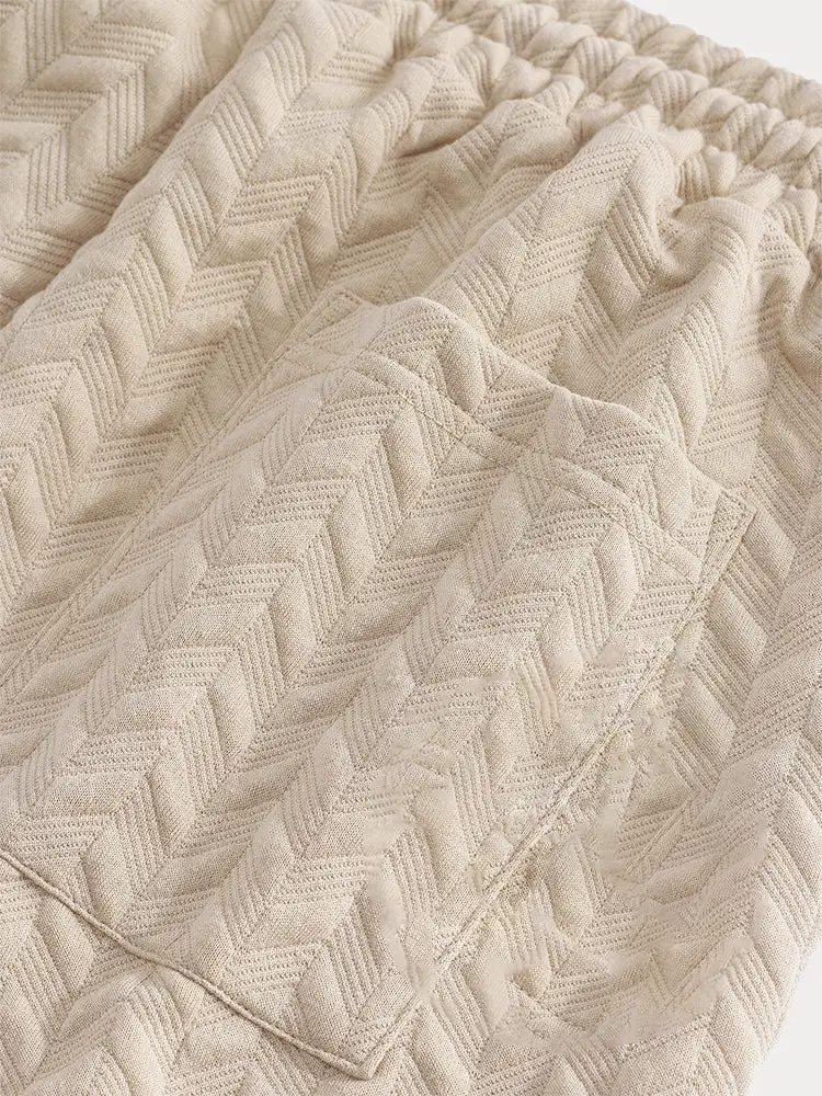 Casual Jacquard Textured Matching Set