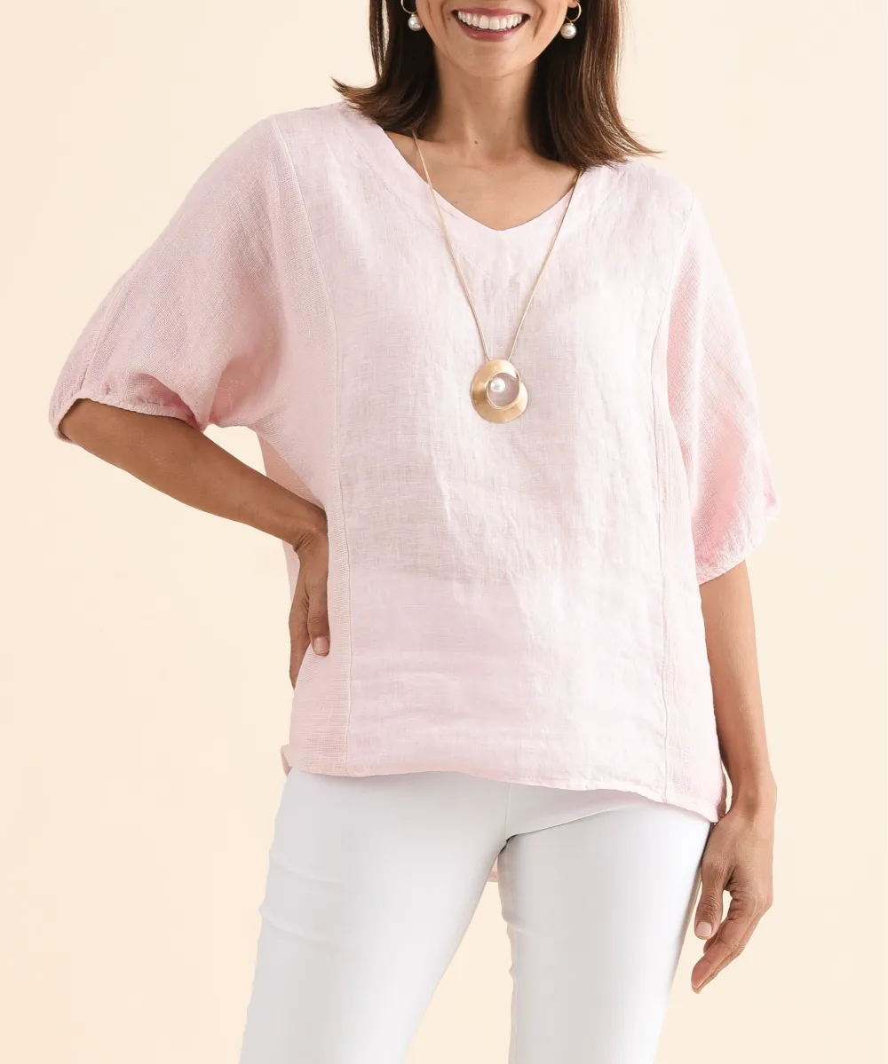Linen Cotton Blend Lightweight Breathable Top