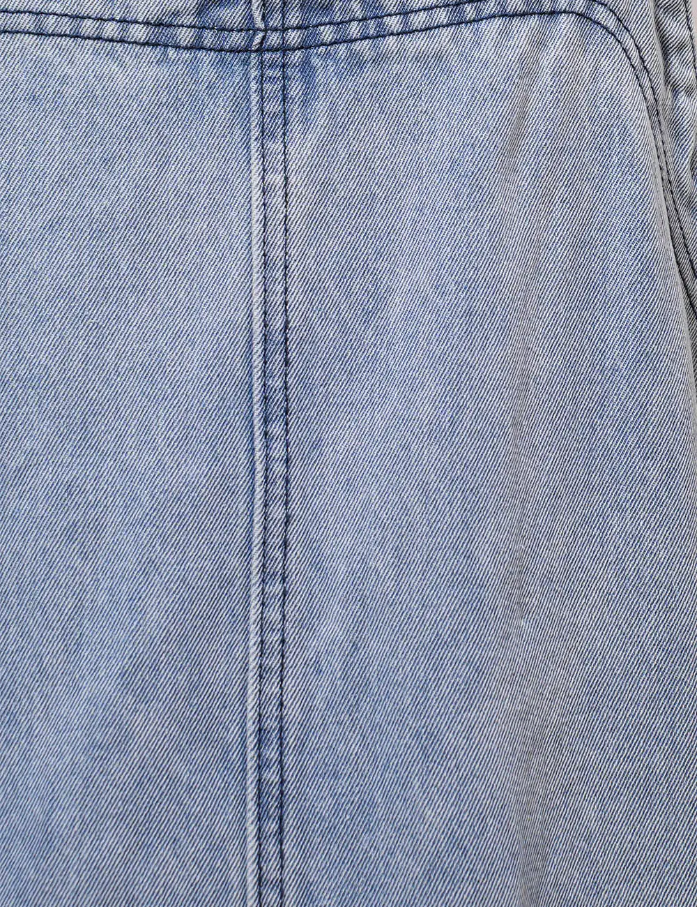 Pocket Denim Mini Overall Dress