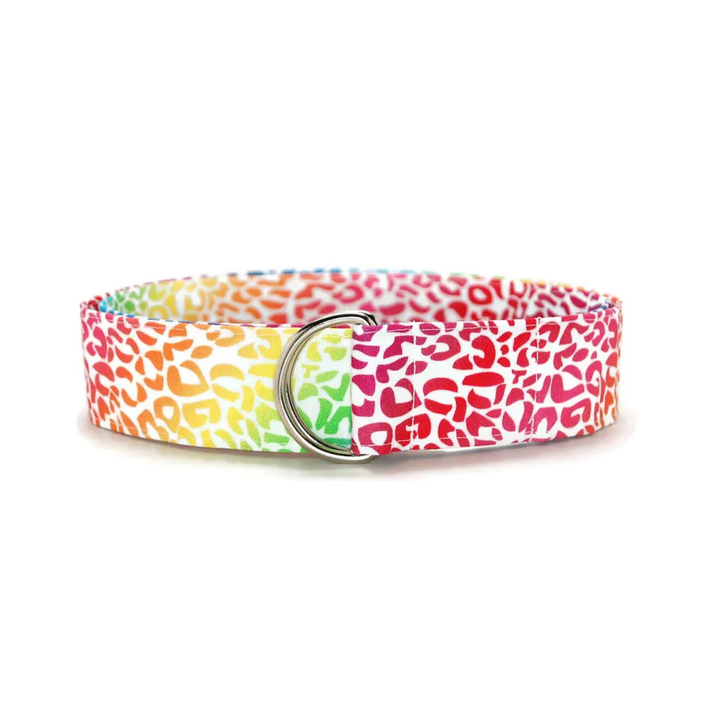 Wild Cheetah D-Ring Cotton Belt