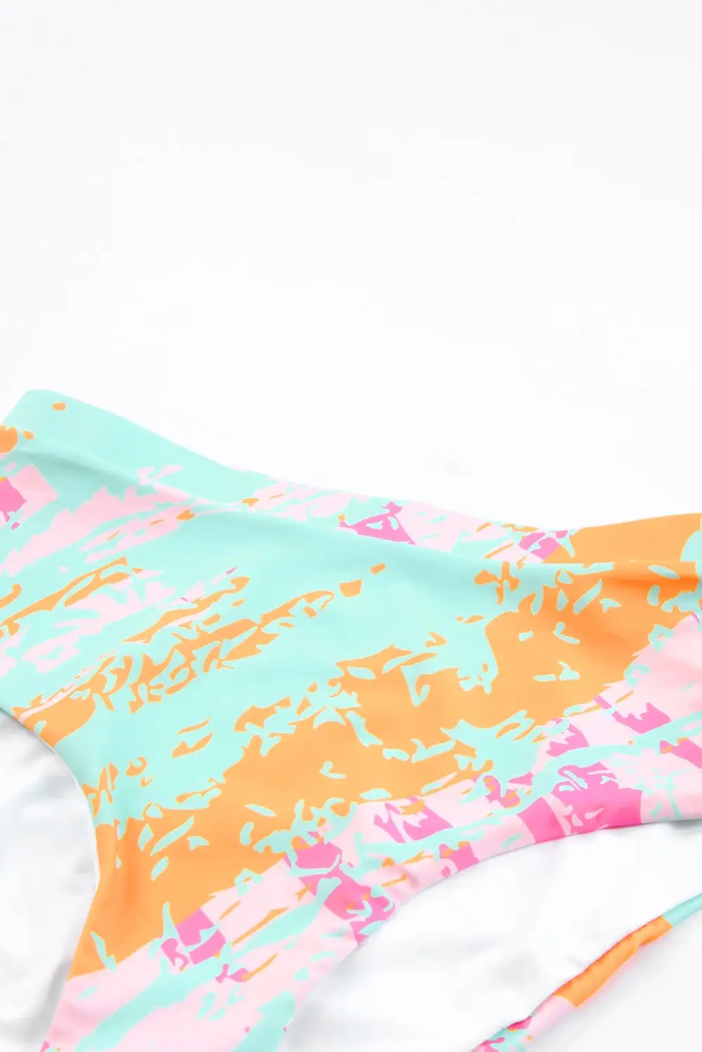 Swimwear Abstract Waves Print High Waist Bikini Swimsuit