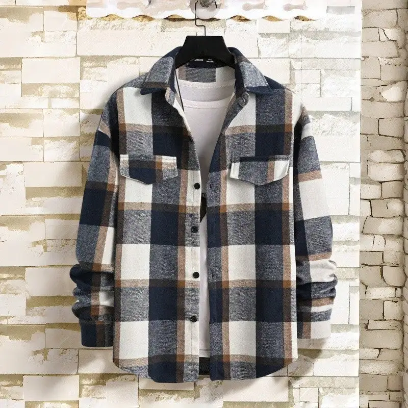 Classic Vintage Flannel Plaid Long Sleeve Shirt