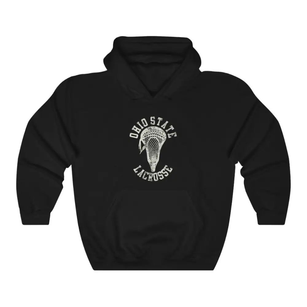 Relaxed Vintage Stick Head Lacrosse Graphic Pullover Hoodie