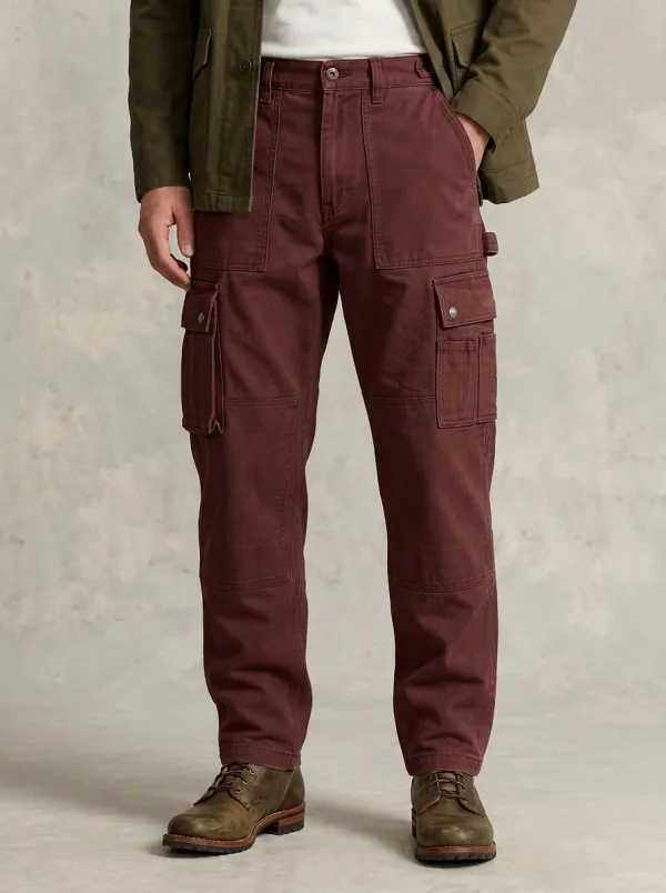 Men's Relaxed Canvas Military Style Cargo Pants