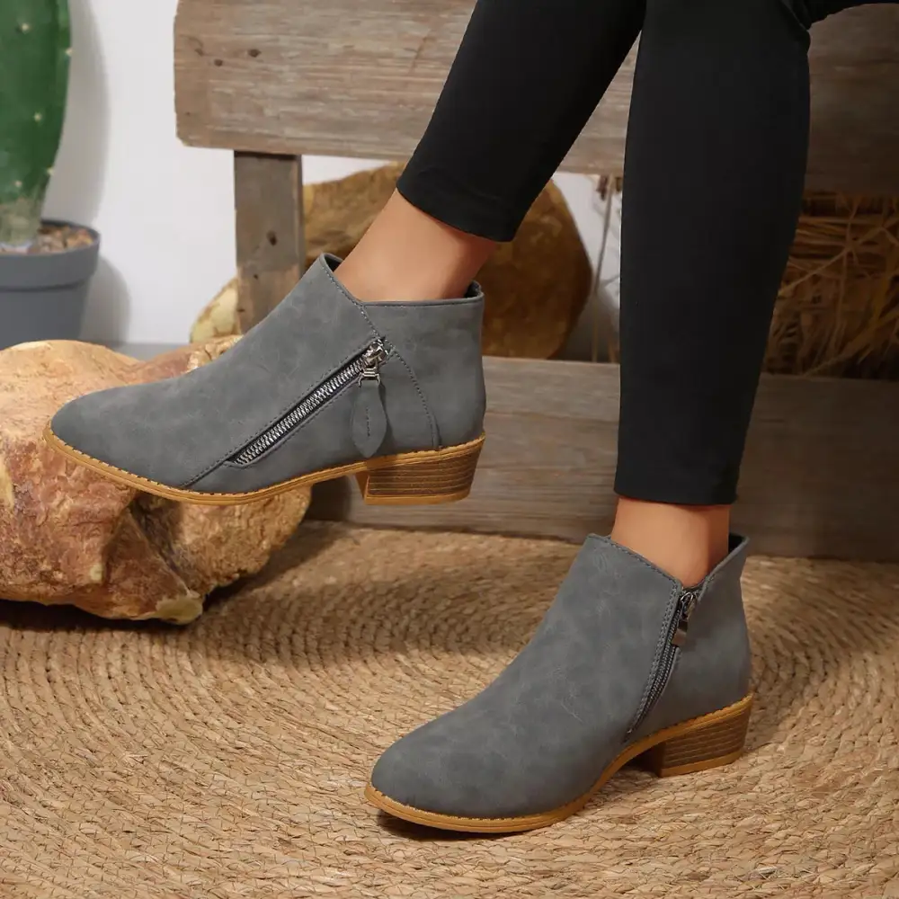 Block Heel Ankle Boots