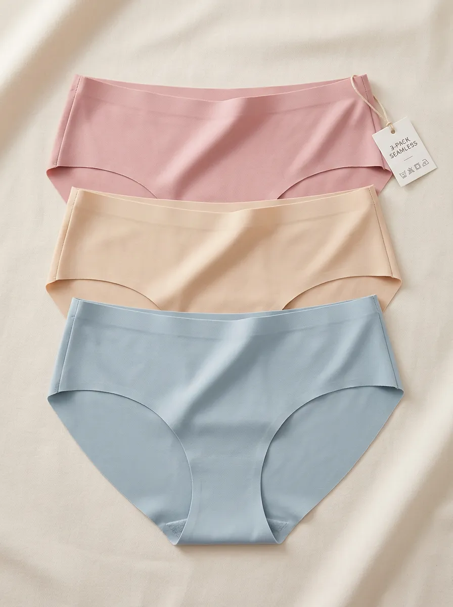Women's Everyday Comfort Seamless Solid Color Three-Pack Panties
