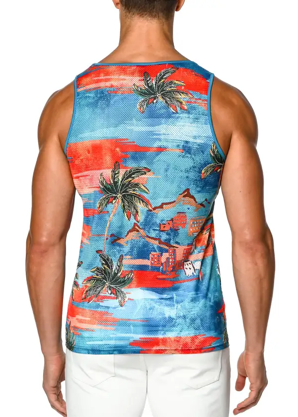 Move Printed Mesh Tank Top