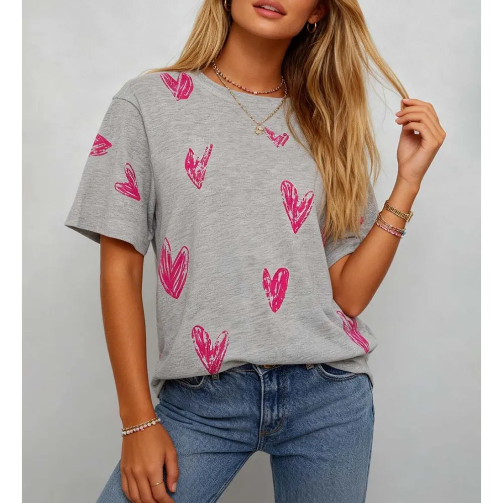 Valentine Heart Short Sleeves T-shirt