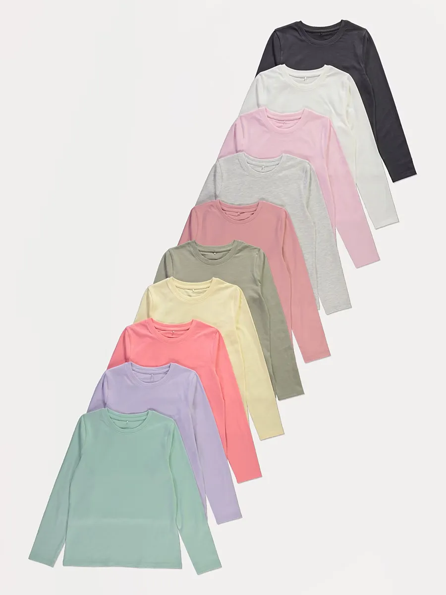 Multicoloured Long Sleeve Tops 10 Pack