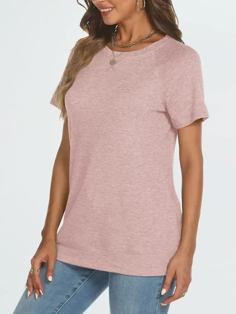 AUTOMET T Shirts Short Sleeve Crewneck Tees for Women Trendy Lightweight Soft Casual Summer Tops Clothes 2024