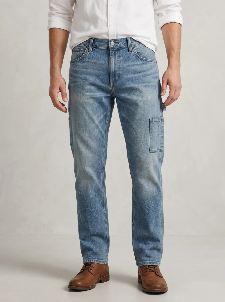 Workwear Light Wash Utility Jeans