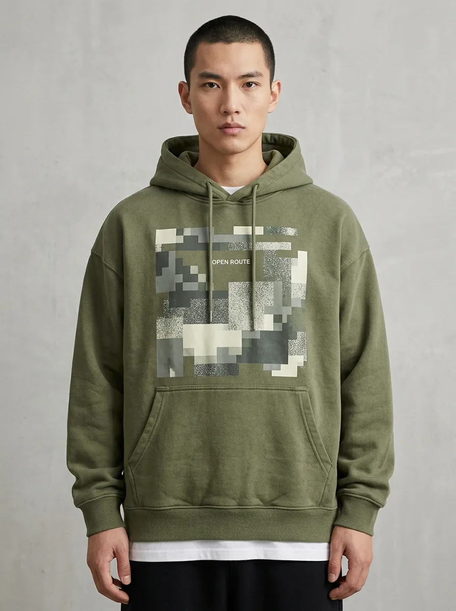 Camo Pixel Men's Graphic Hoodie