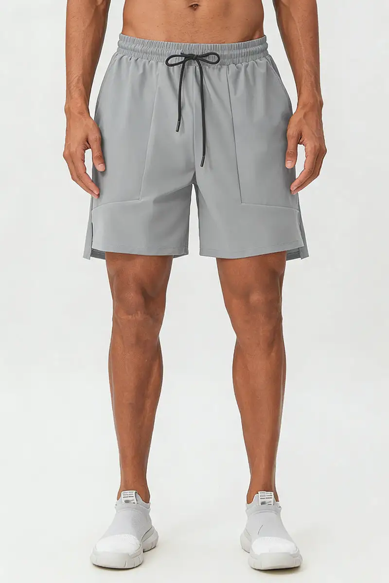 Quick Dry Drawstring Side Pocket Athletic Shorts