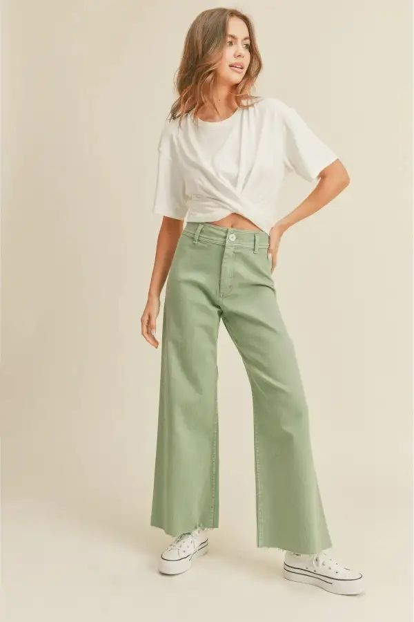 Denim Wide Leg Pants