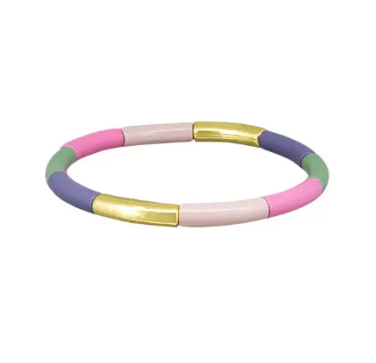 Mixed Tone Enamel Bar Bracelet