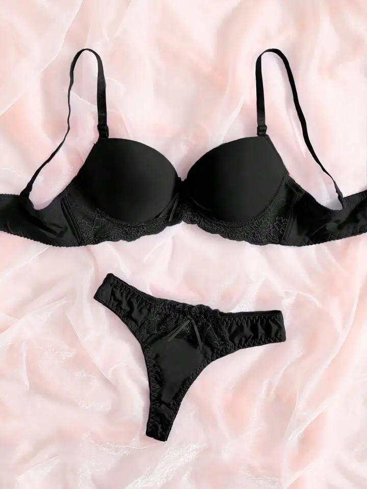 Push-Up Lace Bra And Panty Set