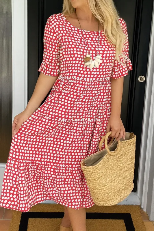Short Sleeve Midi Dress