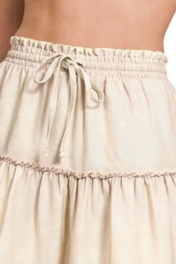 Flared Ruffle Trim Skirt