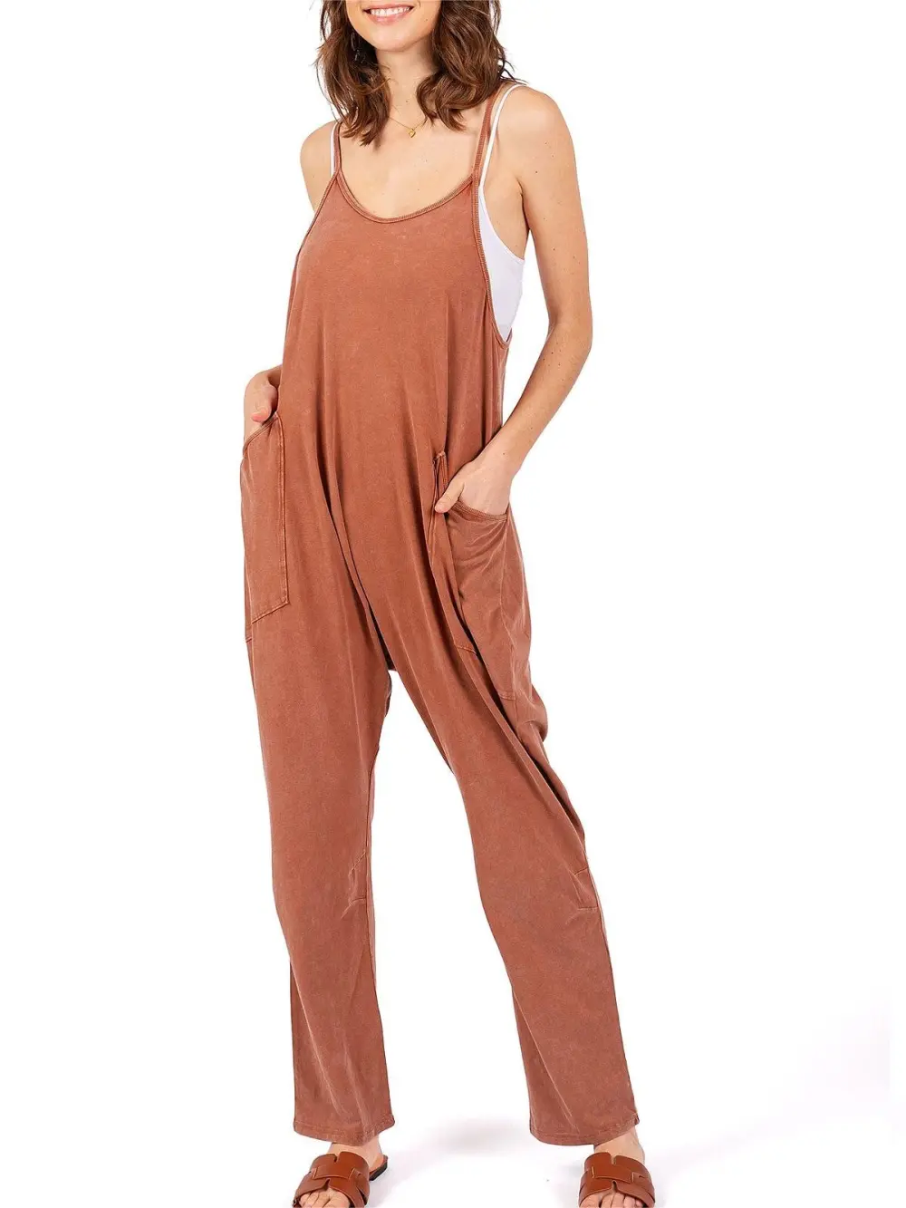 Straight Leg Sleeveless Jumpsuit