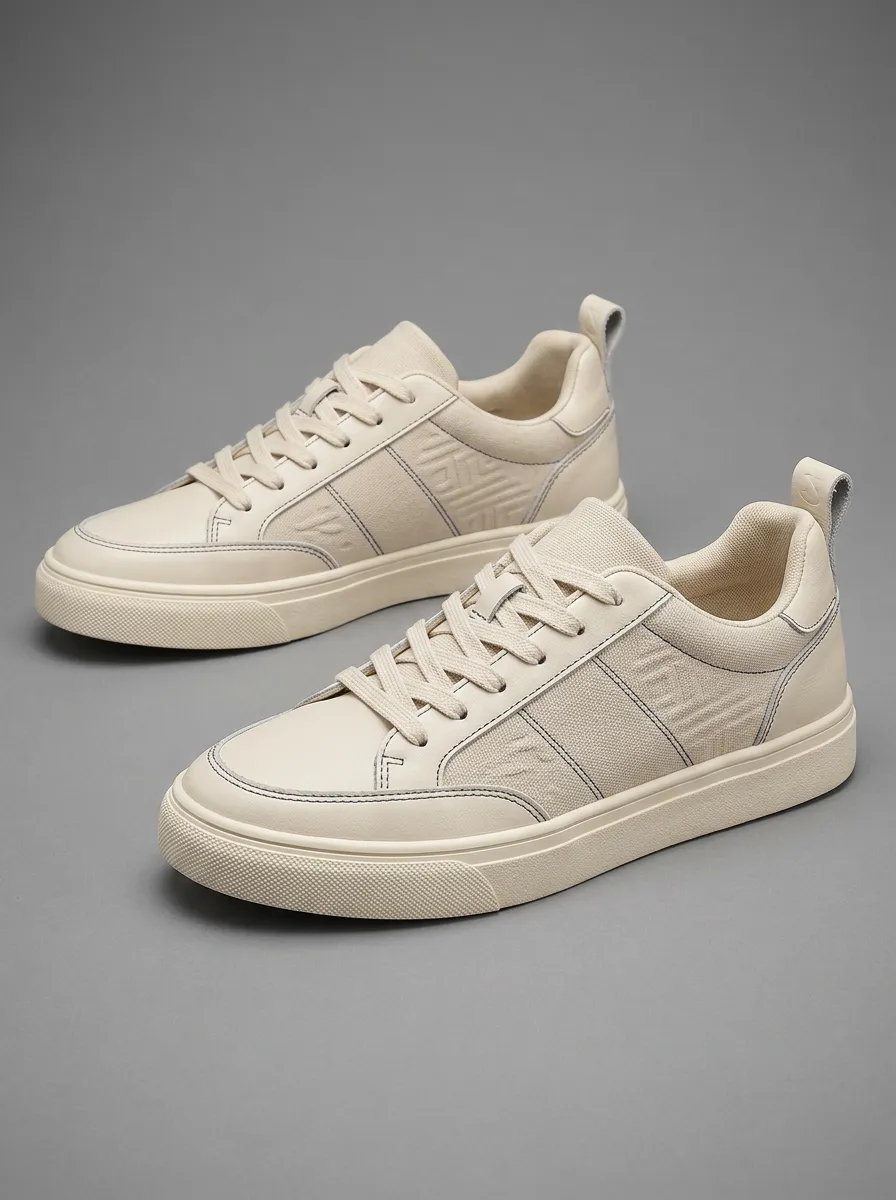 Men's Urban Minimalist Geometric Pattern Printed Casual Sneakers