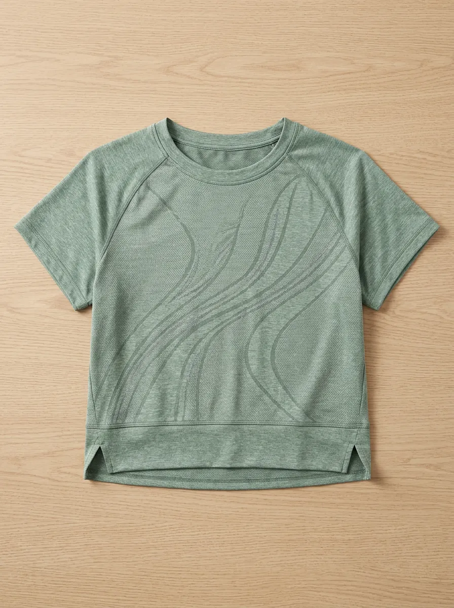 Women's Athletic Fitness Abstract Wave Printed Top