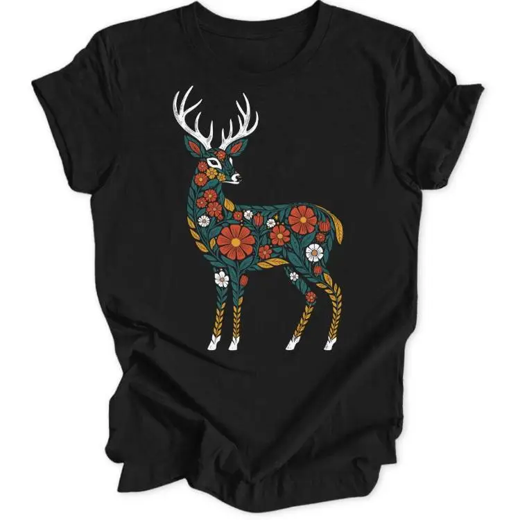 Floral Deer Unisex T-Shirt