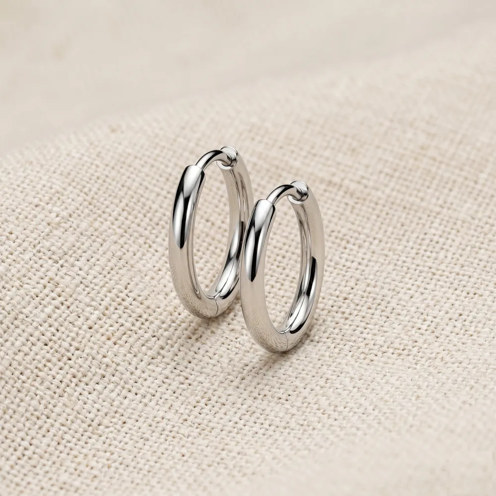 Titanium Crystal Hoop Earrings