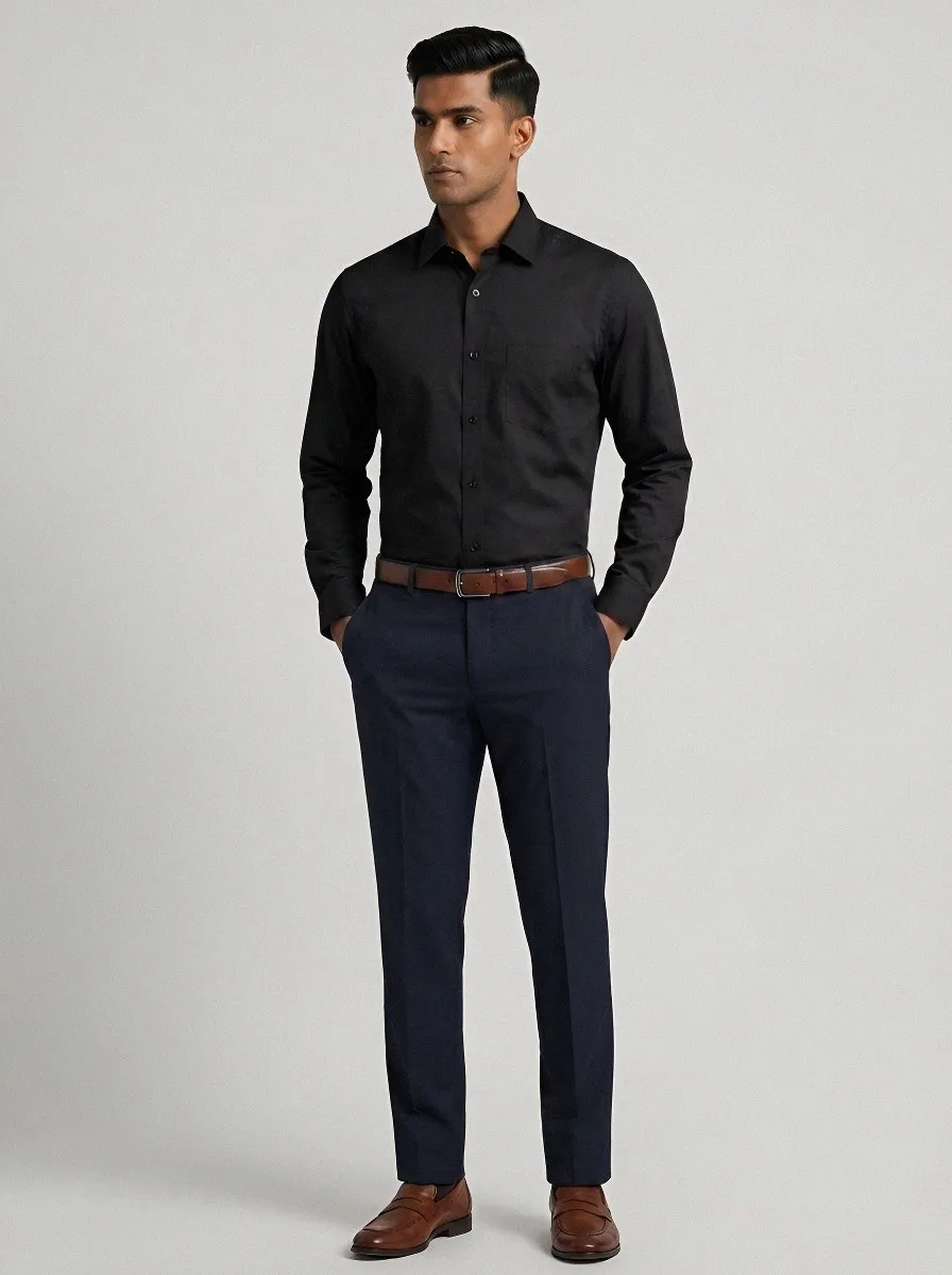 Men's Non-Iron Cotton Sage Green Solid Long Sleeve Shirt