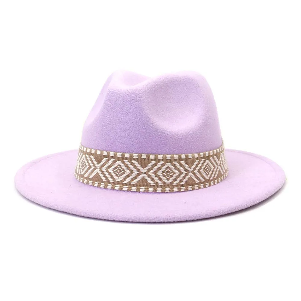 Belt Retro Flat Fedora Hat