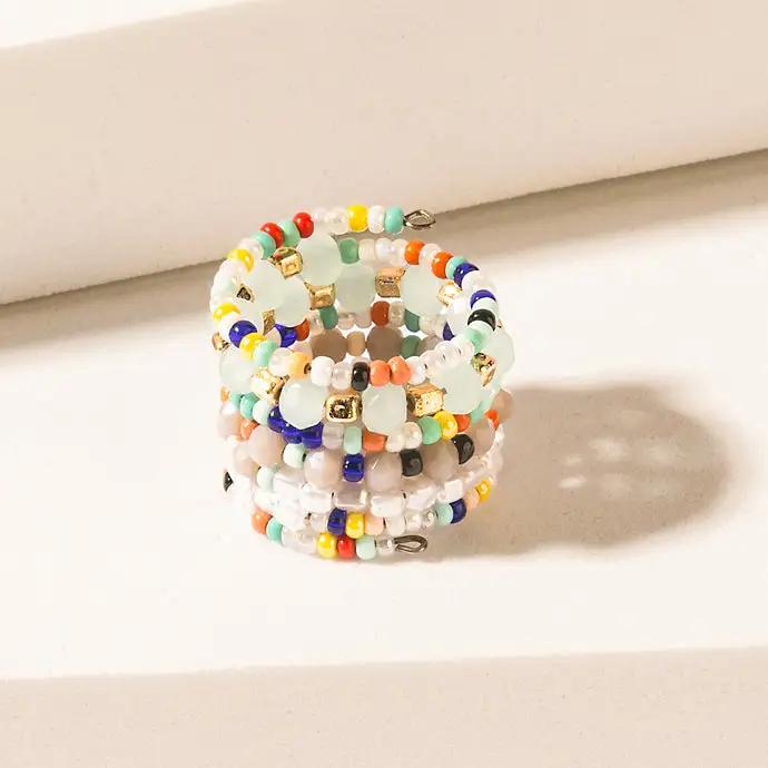 Layered Beaded Statement Ring