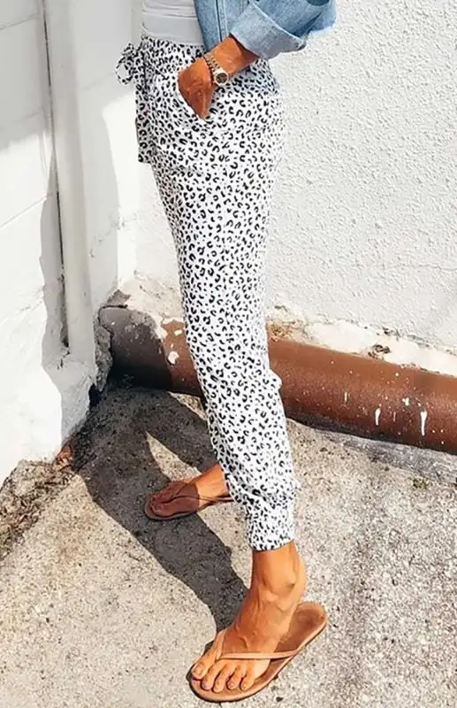 Leopard Print Trousers Pants