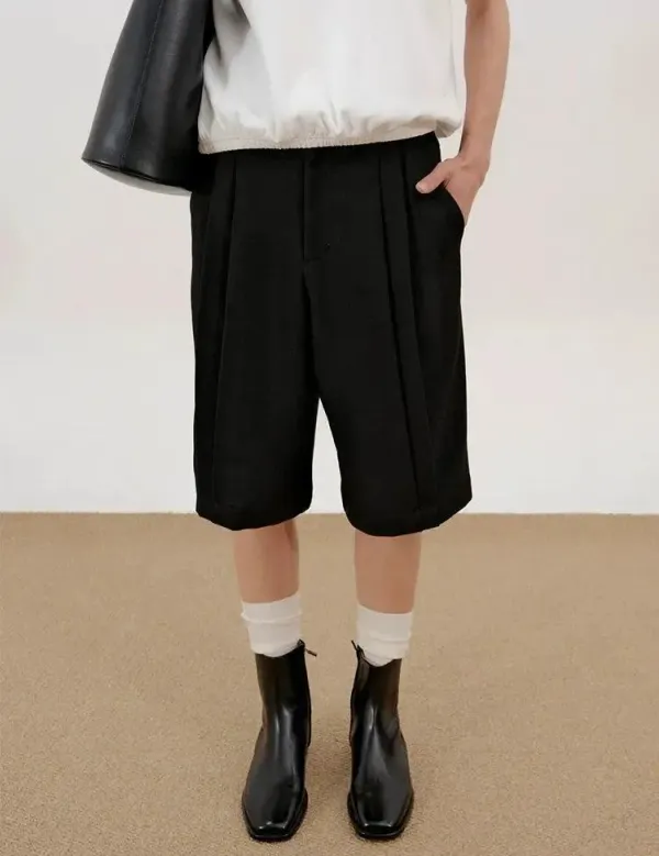 Fold Pleat Shorts