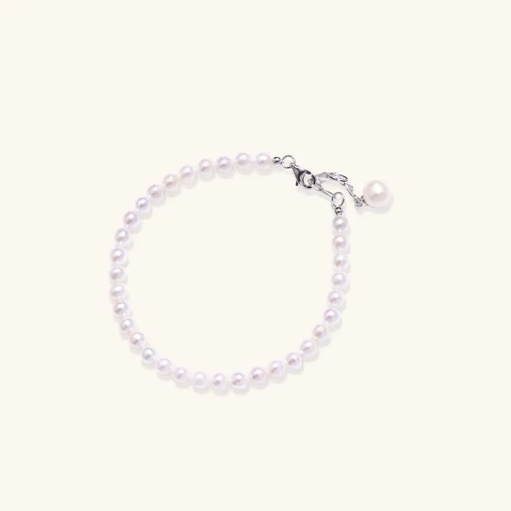 Chain Textured Pearl Bracelet