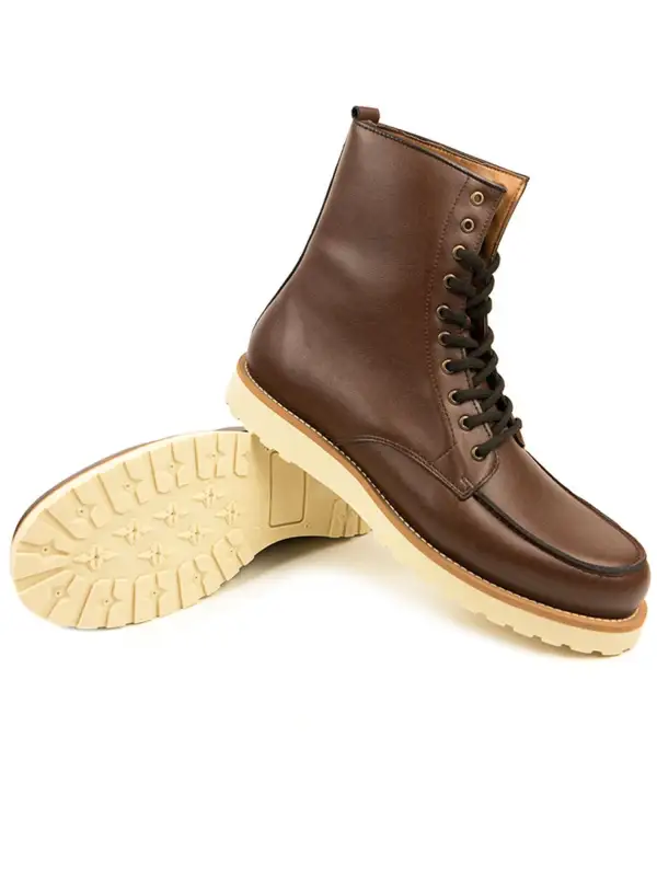 Men's Clean Modern Water Resistant Vegan Leather Everyday Boots
