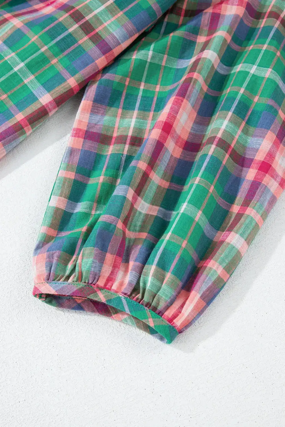 Plaid Collared Relaxed Fit Shirt Blouse