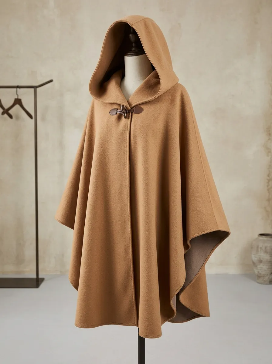Classic Hooded Women's Cape Poncho