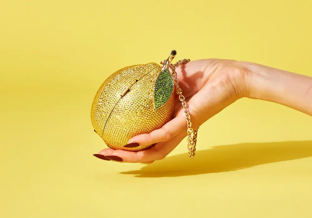 Figural Citrus Fruit Statement Clutch