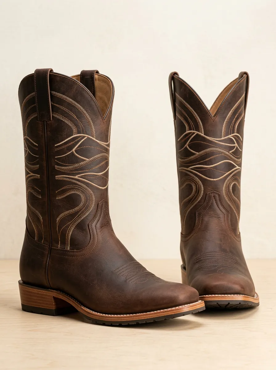 Men’s Outdoor Wear Western Embroidered Boots