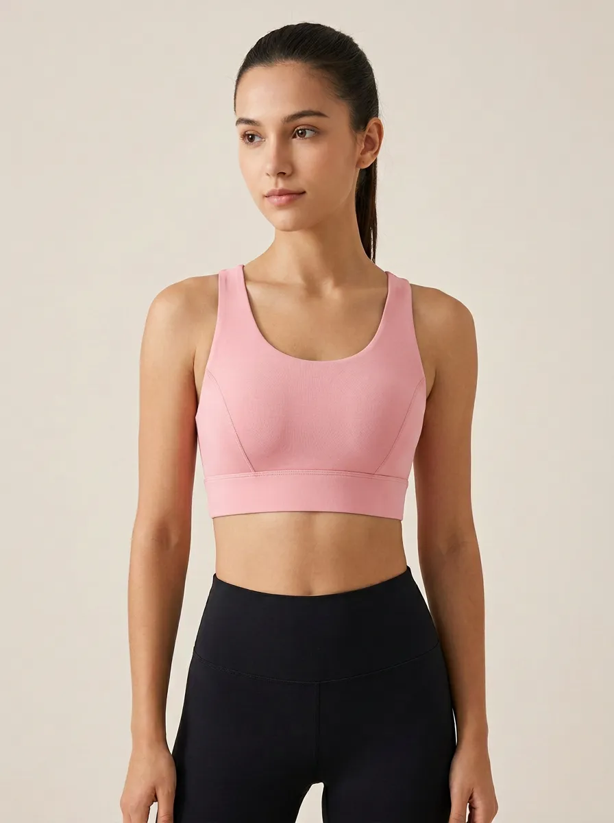 Women's Scoop-Neck Racerback Wide-Strap Sports Bra