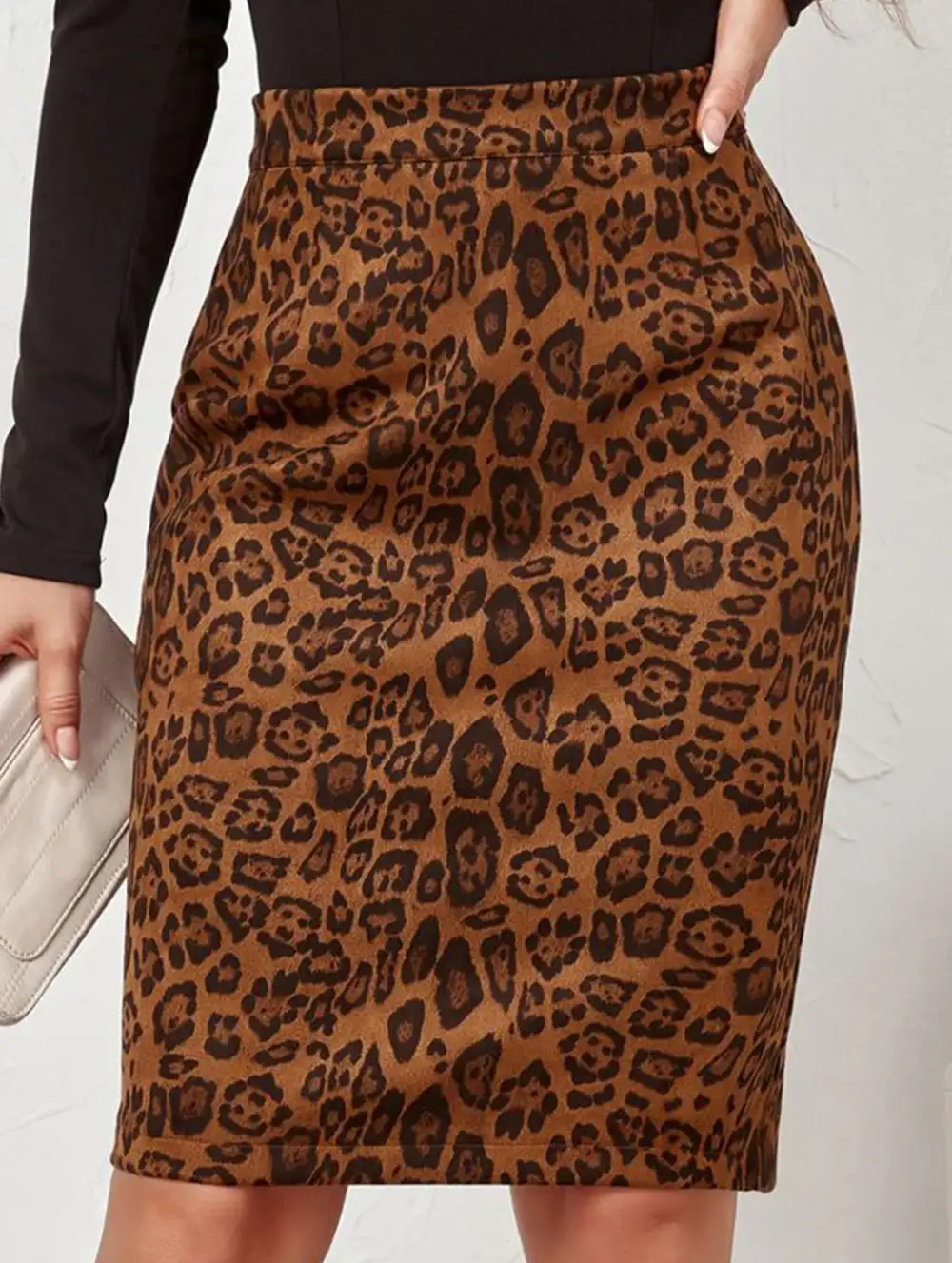 Leopard Print Midi Skirt