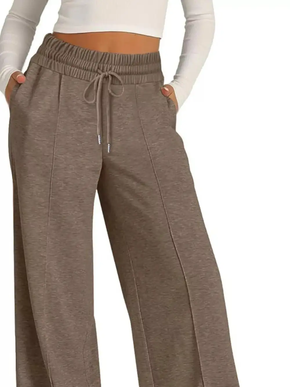 Wide Leg Drawstring Relaxed Fit Pocketed Pants