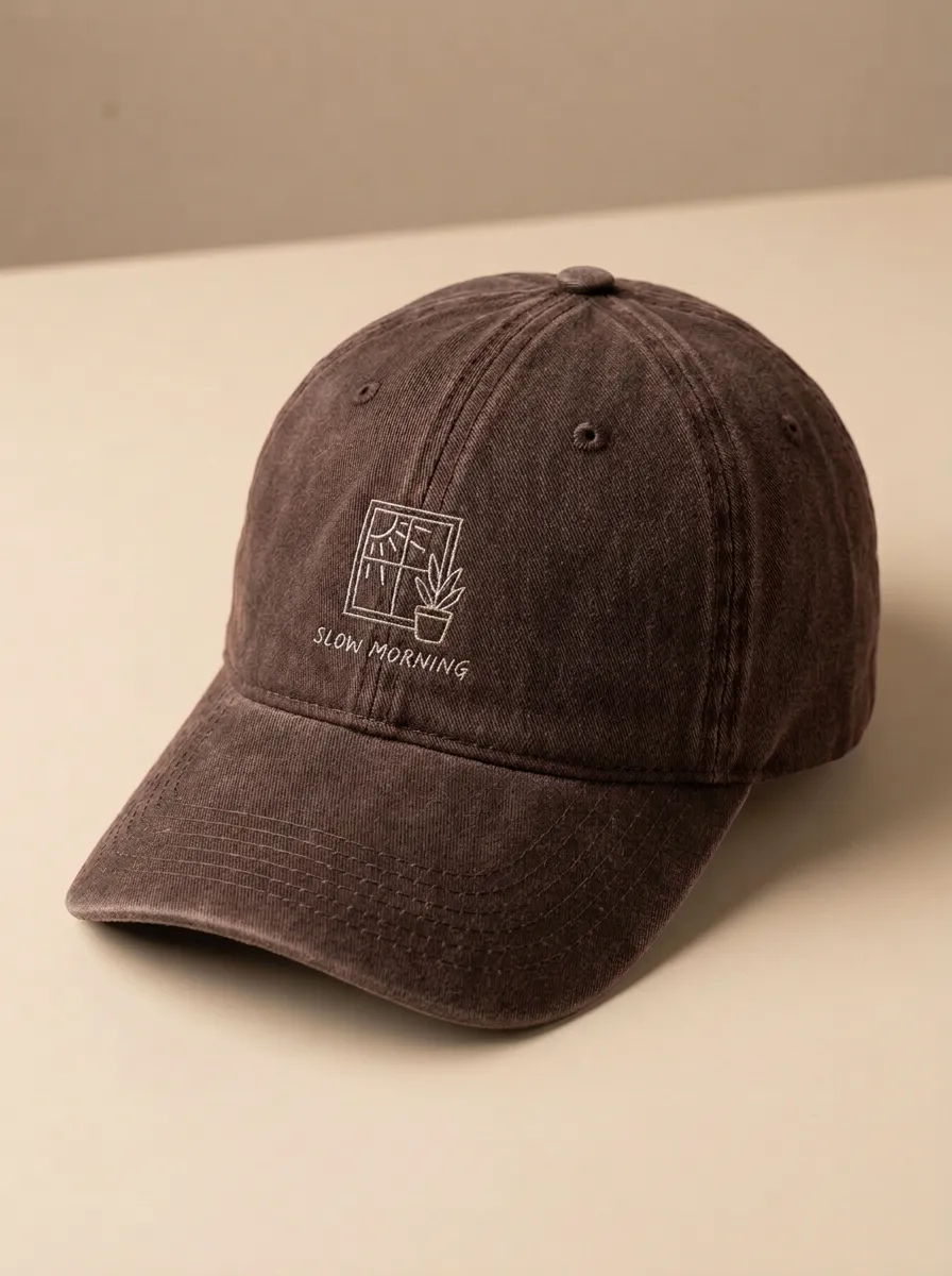 Slow-Morning Window-Motif Printed Unisex Baseball Cap