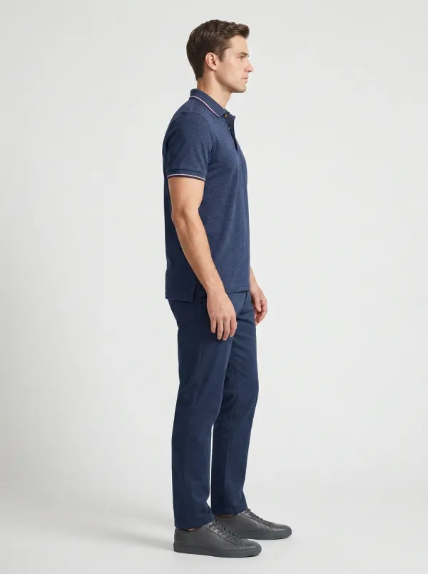 Refined Contrast-Trim Men's Polo Shirt