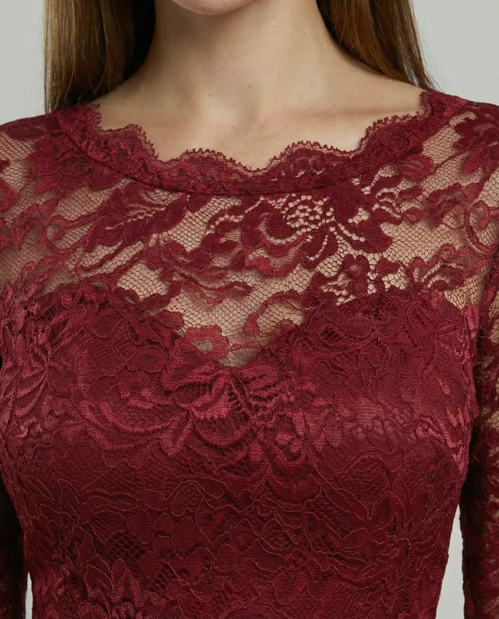 Women's Three-Quarter-Sleeve Lace Bridal Dress