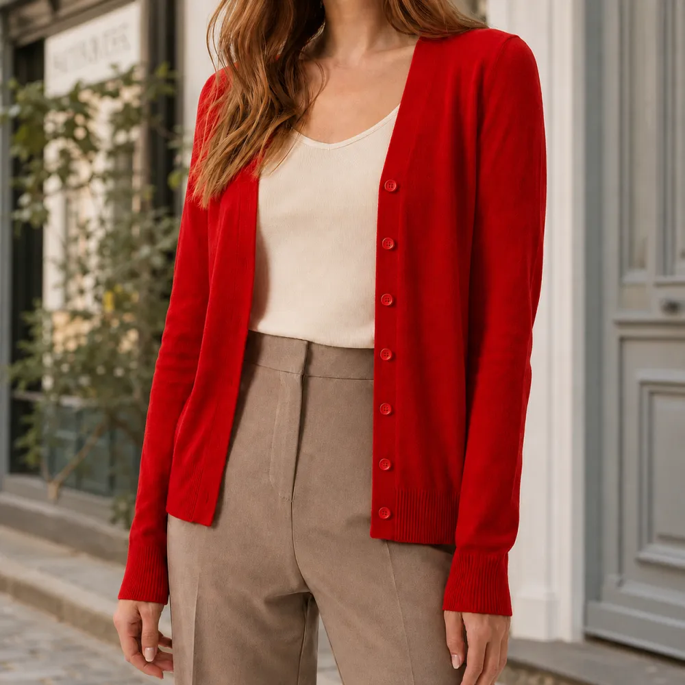 V-Neck Soft Knit Cardigan