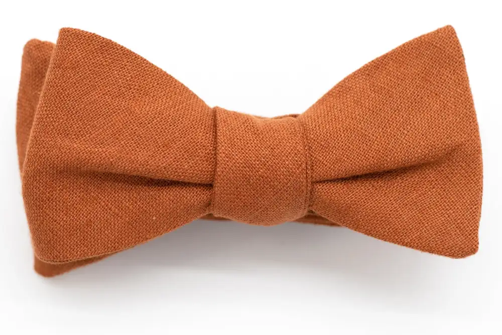 Sleek Patterned Linen Bow Tie