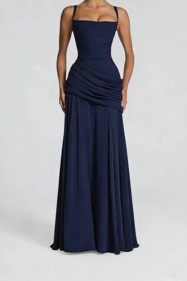 Sling Pleated Maxi Dress