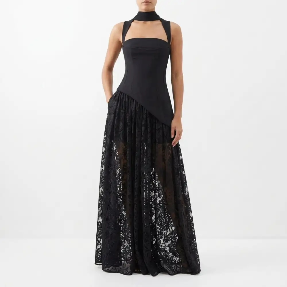 Contemporary Refined Women's Lace Maxi Dress