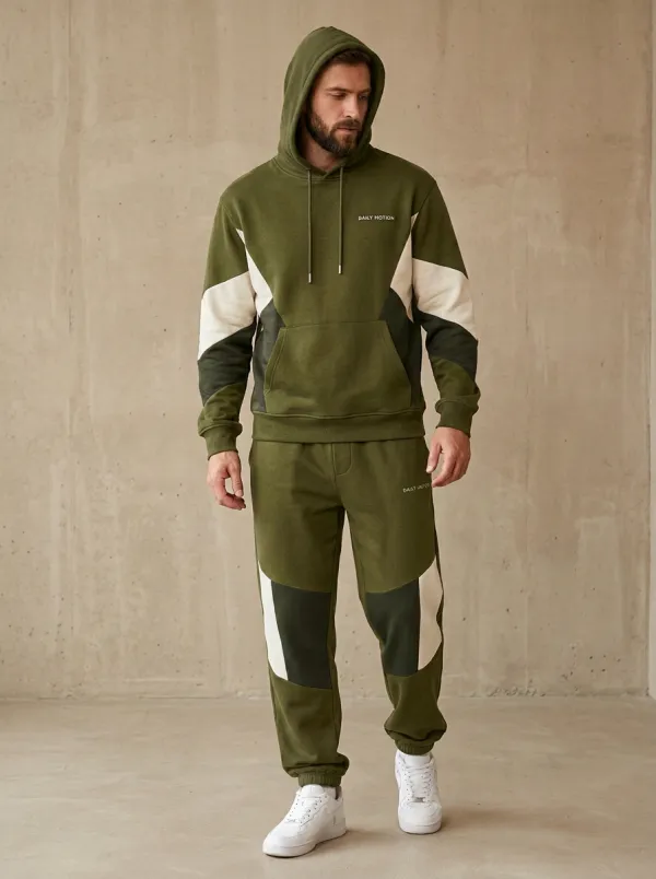 Men's Everyday Daily Motion Colorblock Patchwork Print Jogger Set